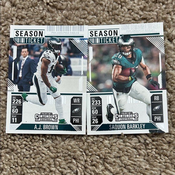 Philadelphia Eagles Aj Brown and Saquon Barkley Cards - Picture 1 of 2
